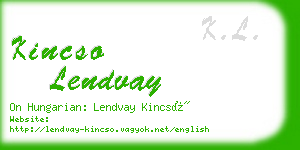 kincso lendvay business card